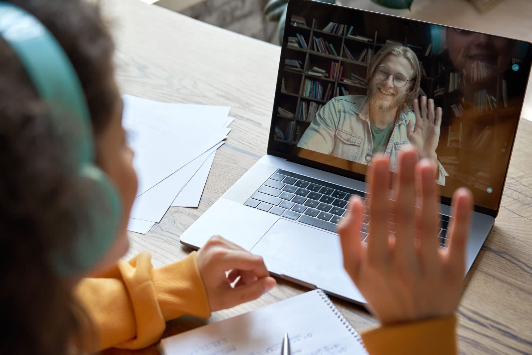 Tutor and student working together during an online one-to-one lesson
